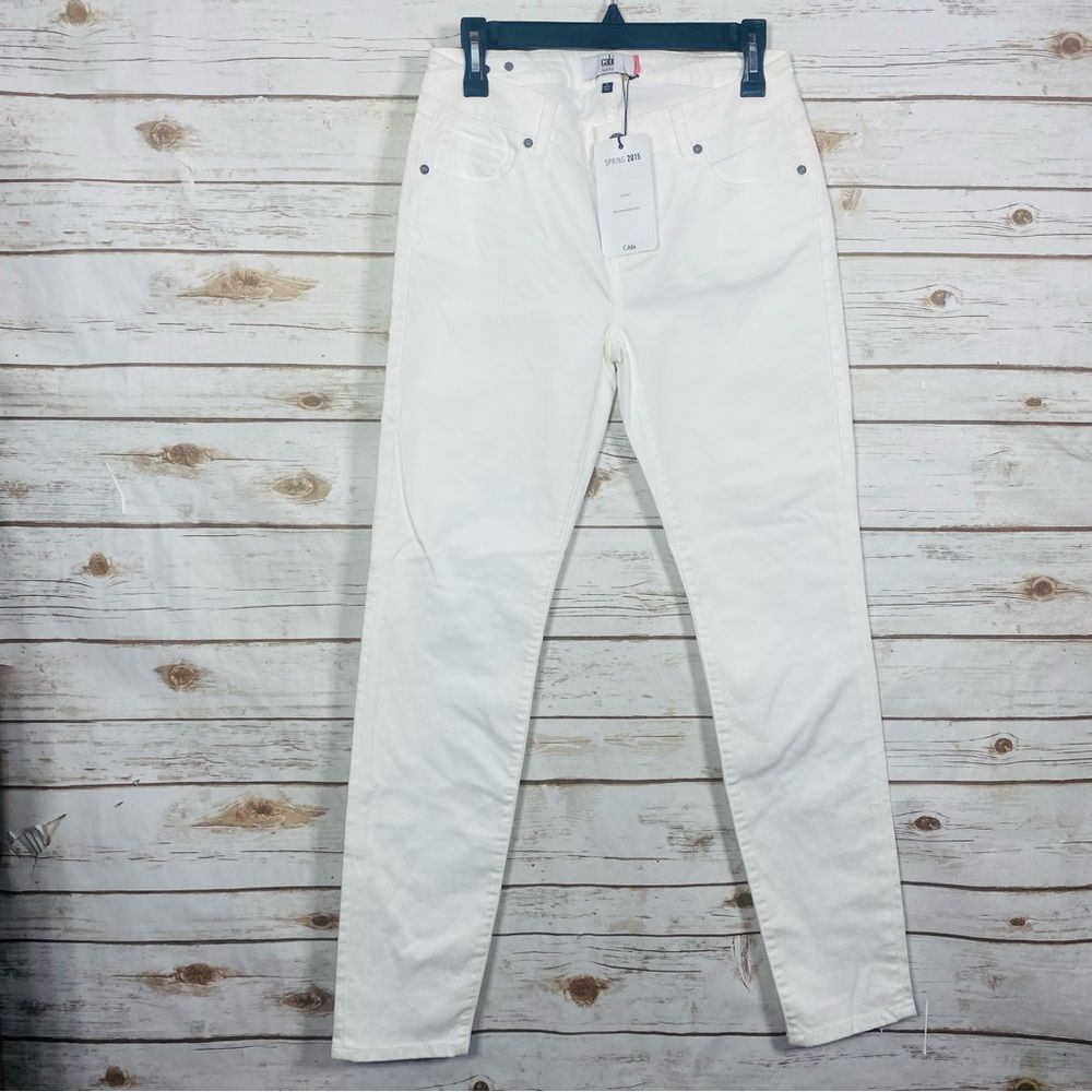 CAbi Women's Light Cream Skinny Jeans Size 4